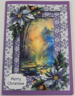 Scenic Christmas In Purples A5 by Irene Drieman