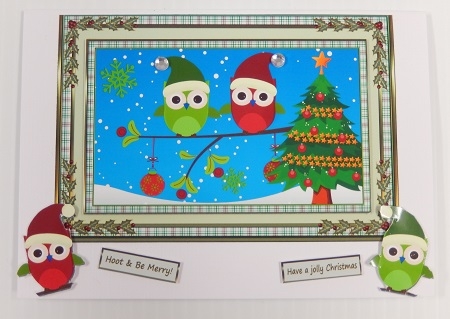 Hoot & Be Merry Christmas Topper  by Irene Drieman