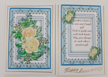 Beautiful White Roses with Anniversary Verse by Irene Drieman