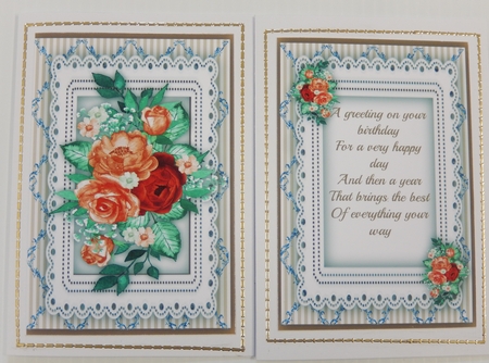 Beautiful Buff Roses with Birthday Vers Verse by Irene Drieman