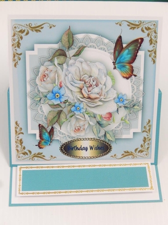 Soft Cream Roses and Butterflys  by Irene Drieman