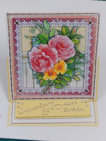Beautiful Pink & Yellow Flowers 8x8 by Irene Drieman