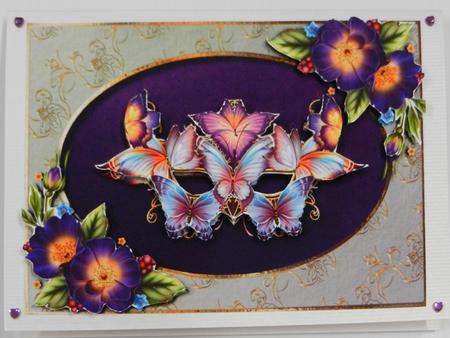 Beautiful Butterfly Masque & Wild Roses by Irene Drieman