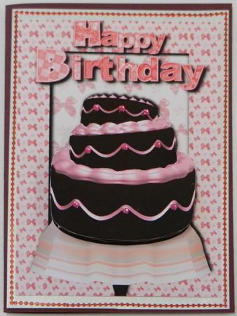 Chocolate Birthday Cake with Pink Icing by Irene Drieman