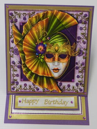 Gorgeous Green Masque & Rose Frame by Irene Drieman