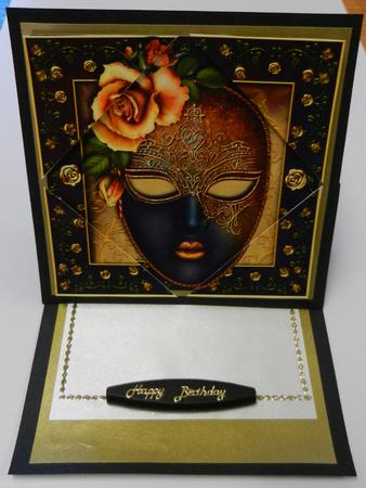 Golden Rose Masque & Rose Frame by Irene Drieman
