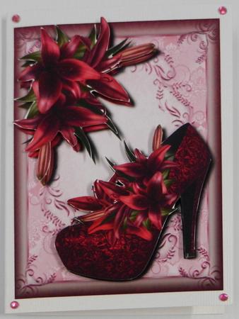 Fabulous Diva Shoe & Lilies + Decoupage by Irene Drieman