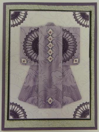A4 Sheer Elegance Kimono Card in Purple by Irene Drieman