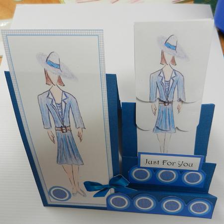 Watercoloured Lady in Blue Dress by Irene Drieman