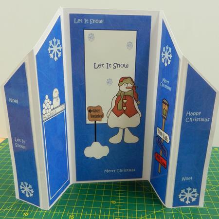 Cute Snowman Theatre Card by Irene Drieman
