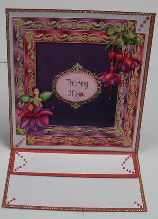 Double Satin Square Frame & Fuschias by Irene Drieman