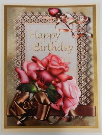Pink Roses & Lace - Birthday & Blank by Irene Drieman