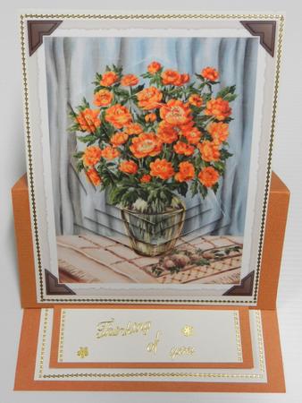 Oil Painted Orange Flowers Card Front by Irene Drieman
