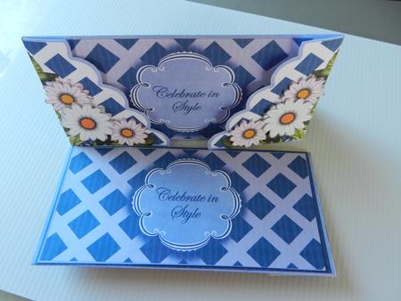 Blue Daisy Celebrate in Style Fancy Lattice 3D Card Kit by Irene Drieman
