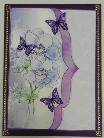 Elegant Scalloped Envelope Card Blue by Irene Drieman