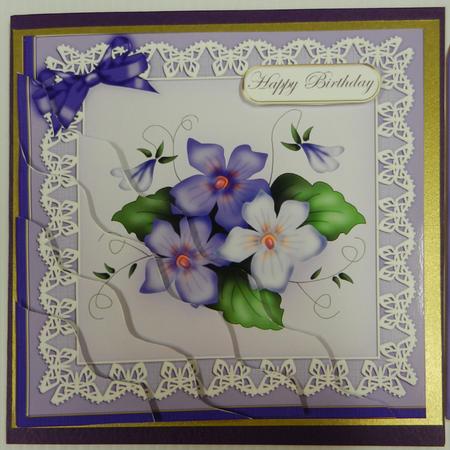 Pretty Viola Quick Card Wavy Corner Side Stacker Topper by Irene Drieman