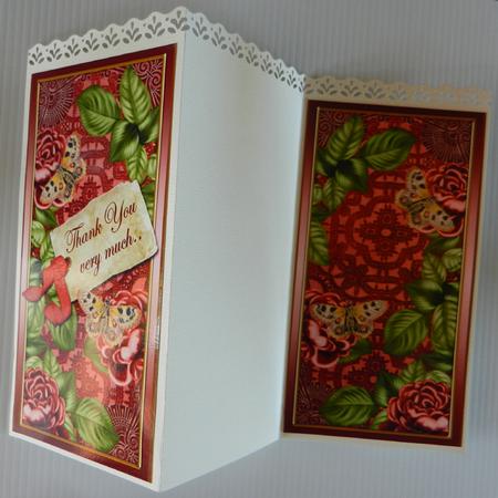 Dred Roses Thank You Quick Tri-fold Card by Irene Drieman