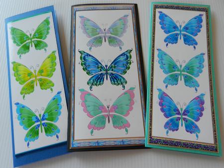 Butterfly Panels in Blues and Greens by Irene Drieman