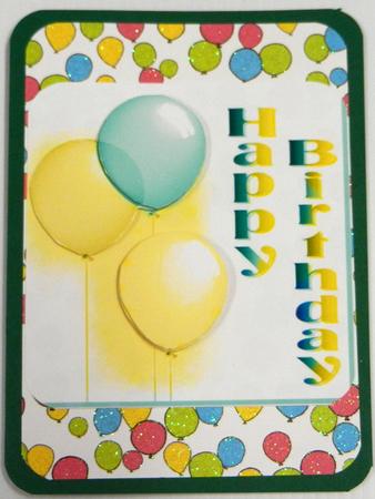 Birthday Balloons - Green & Gold by Irene Drieman