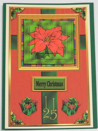 Red Poinsettia Stained Glass Qs by Irene Drieman