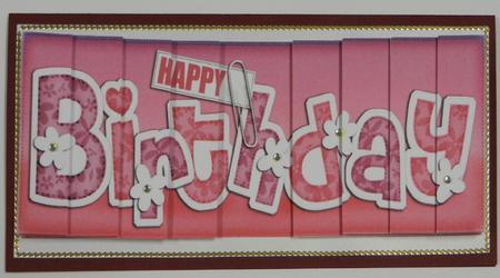 Dl Happy Birthday Floral Felties Side Stacker Topper by Irene Drieman