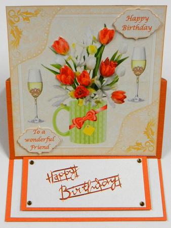 Pretty Flowers with Wine Decoupage Topper 6 by Irene Drieman