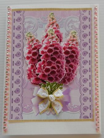 Lovely Hollyhocks and Ribbon Lace by Irene Drieman