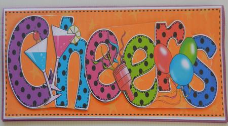 Large Dl Cheers Card & 3D Decoupage by Irene Drieman