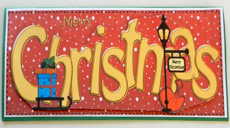 Large Dl Merry Christmas Quick Card 3D Decoupage by Irene Drieman