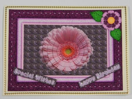 Gerbera in Denim Frame Circular Pyramid by Irene Drieman