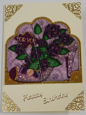 Lilac Roses Glitter Shoes Ornate Scallop Deco Stacker by Irene Drieman