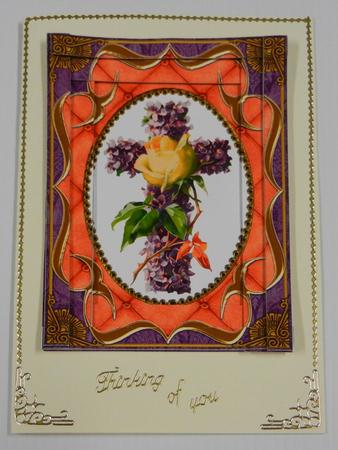 Violet Cross Fancy Bracket 7x5 Spiral Edge Stacker by Irene Drieman