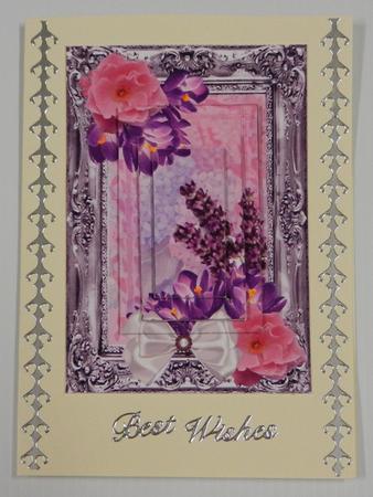 Lilac Frame Pyramid Card Camilia and Lavender by Irene Drieman