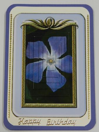 Blue Framed Blue Pinwheel Flower Pyramid by Irene Drieman