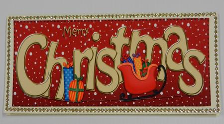 Large Dl Merry Christmas Quick Card 3D Decoupage by Irene Drieman