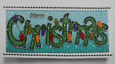 Large Dl Merry Christmas Quick Card 3D Decoupage by Irene Drieman