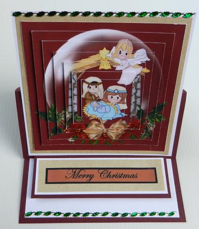 Christmas Nativity Snow Globe Square Pyramid 2 by Irene Drieman