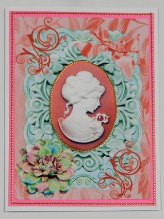 Lovely Coral Pink Cameo A4 by Irene Drieman