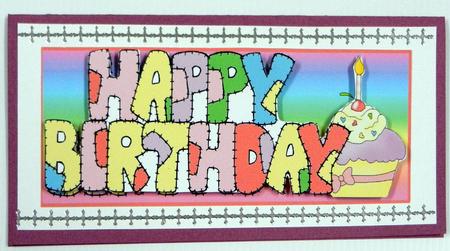 Patchwork Birthday Cupcake by Irene Drieman