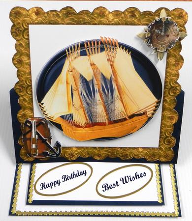 Ship with Imitation Layers & Decoupage by Irene Drieman