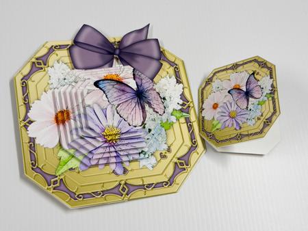 8x8 3D Butterfly Bouquet Pyramage Octagonal Floral Kit by Irene Drieman
