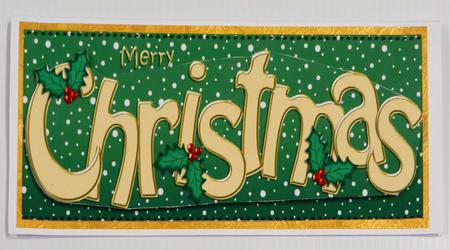 Large Dl Merry Christmas Quick Card 3D Decoupage by Irene Drieman