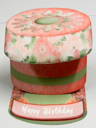 Fan and Roses Hat Box Easel Card by Irene Drieman