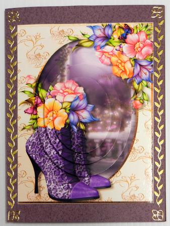 Purple Leopard Boots & Beautiful Flowers Pyramid by Irene Drieman