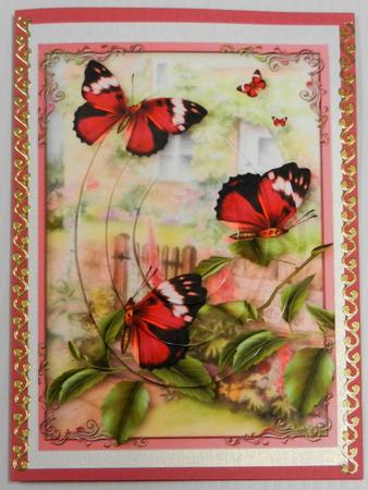 Butterfly at Rose Cottage Pyramid Topper by Irene Drieman