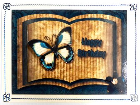 Birthday Butterfly Book-style Quick Card by Irene Drieman