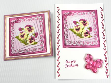 Pansy on Butterfly Lace Twisted Pyramage Sheet by Irene Drieman