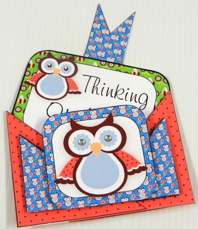 Criss Cross Pocket Blue Owl Thinking of You by Irene Drieman