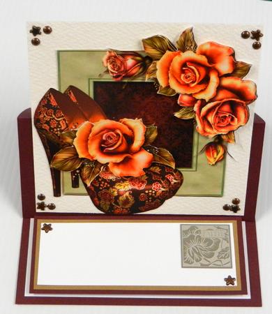 Sunset Roses & Diva Shoes Over the Edge Topper by Irene Drieman