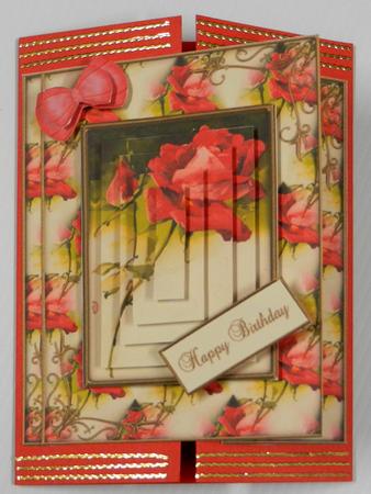Beautiful Vintage Red Rose Gate Fold A5 Mini Kit by Irene Drieman